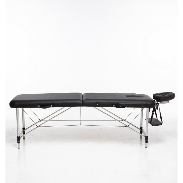 Massageb�nk med metallben - 2 zoner - Svart