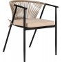 1 Utestol svart med beige dyna stapelbar - Napoli