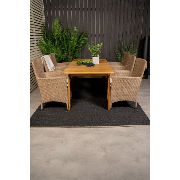 Malmby Matgrupp (180x90) - Natur - 6 Stolar