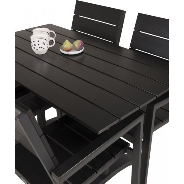 Dallaren Matgrupp (70x120) - Svart - 4 Stolar