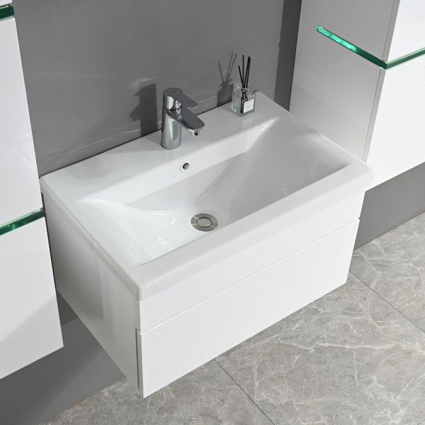 Kylpyhuonekalusteet Venetsia 60 cm - Valkoinen LED-valaistuksella + WC-paperin pidike Kylpyhuonekalusteet Venetsia 60 cm - Valkoinen LED-valaistuksella + WC-paperin pidike