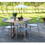 Essgruppe Salt Teak: Teak-Klopftisch mit 4 Abbe-Sthlen