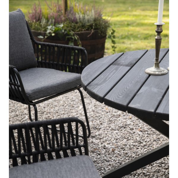 Runder Gartentisch Scottsdale Ø112 cm - Schwarz gebeizte Kiefer Runder Gartentisch Scottsdale Ø112 cm - Schwarz gebeizte Kiefer