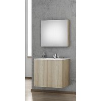 Badrumsmöbler Primo 75 - Wood Cut-färgat med spegel