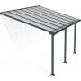 Canopia Olympia Balkondach aus Aluminium 3 x 4 - Dunkelgrau/Klarglas