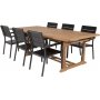 Bjurker Spisegruppe (195x110) - Sort/Natur - 6 Stole