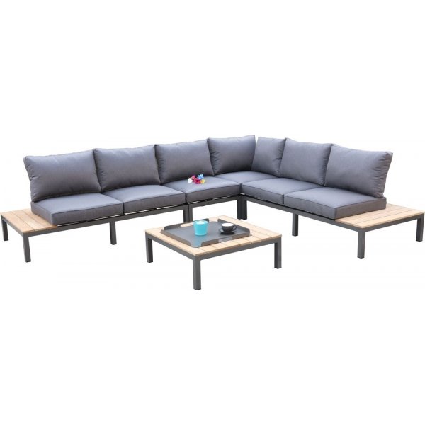 Utembelgrupp Gissebo loungesoffa - Aluminium/Tr