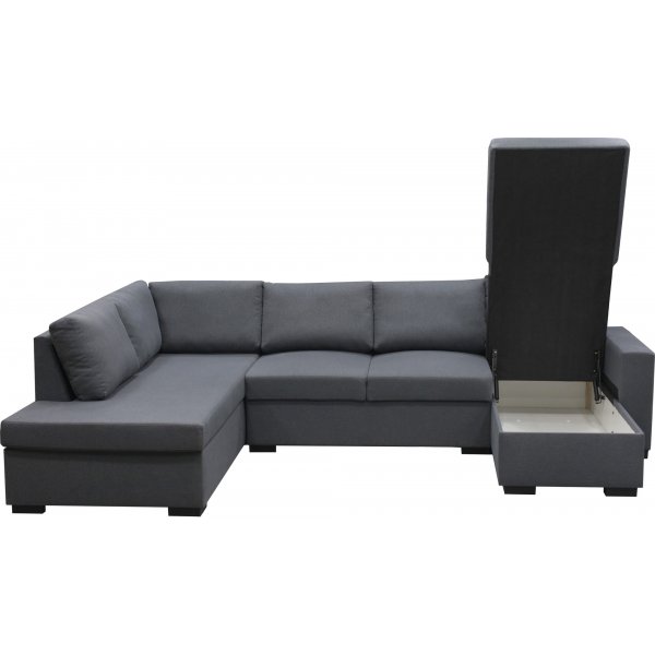 U-soffa Solna v�ndbar - 309 cm - m�rkgr�