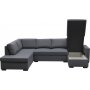U-soffa Solna v�ndbar - 309 cm - m�rkgr�