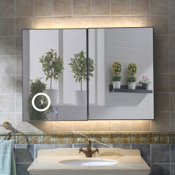 Spegelskp Lumina med LED-belysning - 70 cm