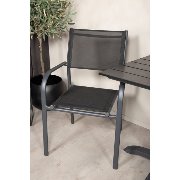 Garnviken Matgrupp (70x70) - Svart - 2 Stolar