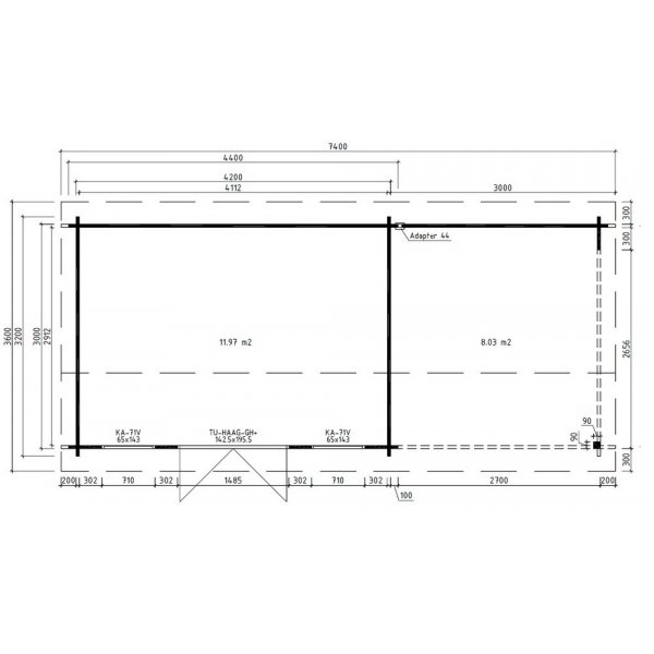 Attefallshus Kajsa G - 21,5 m�