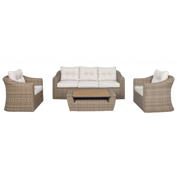 Outdoorgruppe natur / offwhite - Saint Tropez + Reinigungsspray für Gartenmöbel Outdoorgruppe natur / offwhite - Saint Tropez + Reinigungsspray für Gartenmöbel