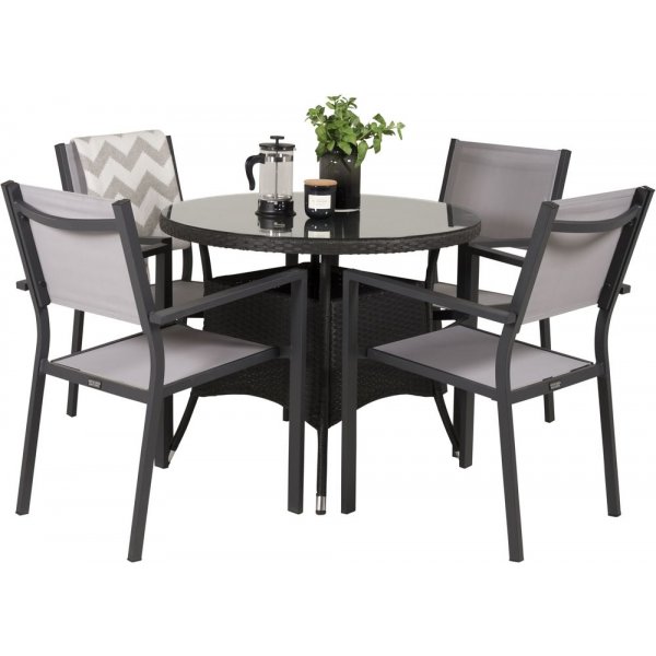 Frubol Matgrupp (�90) - Svart - 4 Stolar