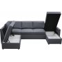 U-soffa b�ddsoffa Dream med f�rvaring - 299 cm - m�rkgr�