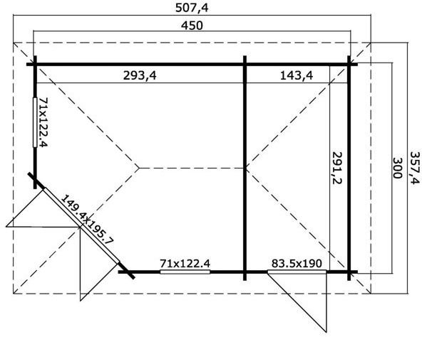 Friggebod Gustav B - 13,5 m² Friggebod Gustav B - 13,5 m²