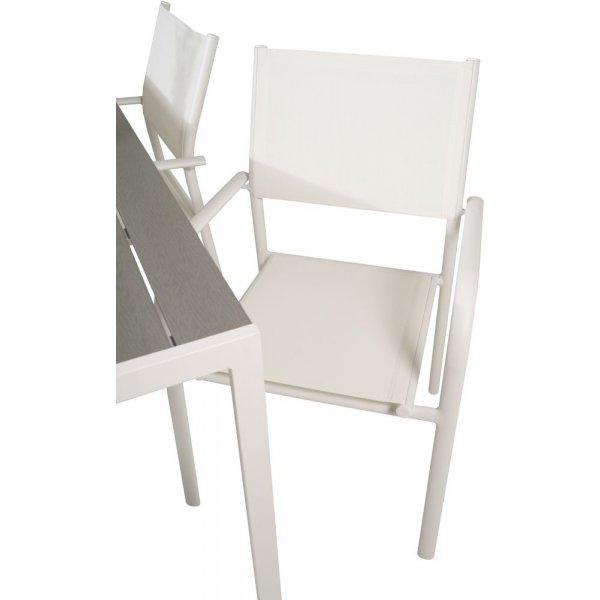 Ervalla Matgrupp (150x90) - Vit/Gr� - 4 Stolar