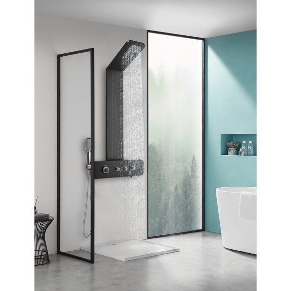 Duschpanel svart rostfritt st�l - Sylvana