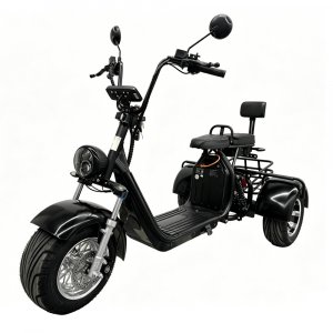 Elscooter Trehjuling 2000W Svart - Elmoped Klass 1 + Låskätting Elscooter Trehjuling 2000W Svart - Elmoped Klass 1 + Låskätting