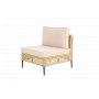 Stor utomhus h�rnsoffa med bord | Loungeset i konstrotting | Creme