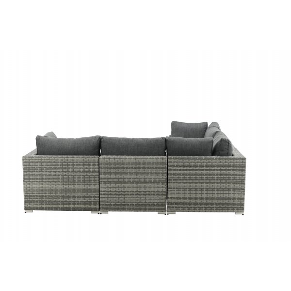 Loungegruppe gr� hj�rnesofa i kunstig rattan - Amazon