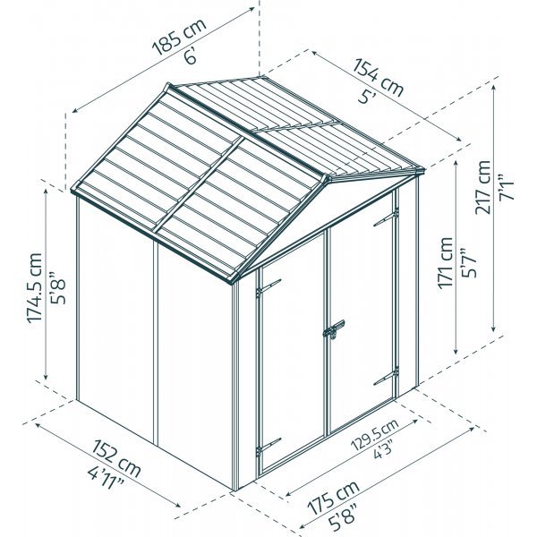 Canopia Rubicon Ultrahållbar Redskapsbod 2,8 m² - Mörkgrå Canopia Rubicon Ultrahållbar Redskapsbod 2,8 m² - Mörkgrå