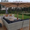 Kundebillede Gransholm udendørs møbelsæt hjørnesofa med bord - Natur polyrattan
