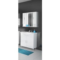 Möbelpaket Alba 80 vit med spegelskåp (2 skåp) Möbelpaket Alba 80 vit med spegelskåp (2 skåp)