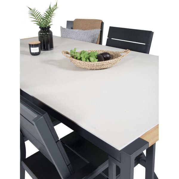 Tornsborg Spisegruppe (200x100) - Sort/Gr� - 6 Stole