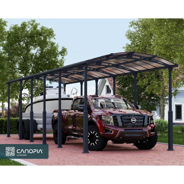 Canopia Alpine Metallcarport fr Wohnmobil 3,6 x 13 - Grau
