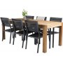 Prssebo Matgrupp (200x90) - Svart/Natur - 6 Stolar