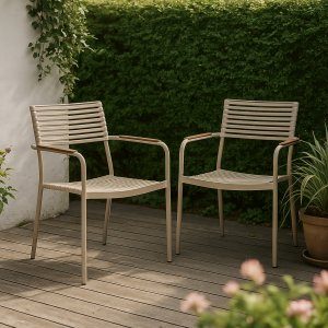 trädgårdsstol pino - plast khaki brun utomhus stapelbar