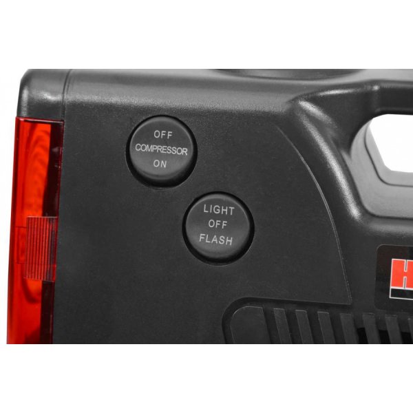 Kompressor med ficklampa och varningsljus - 12V Kompressor med ficklampa och varningsljus - 12V