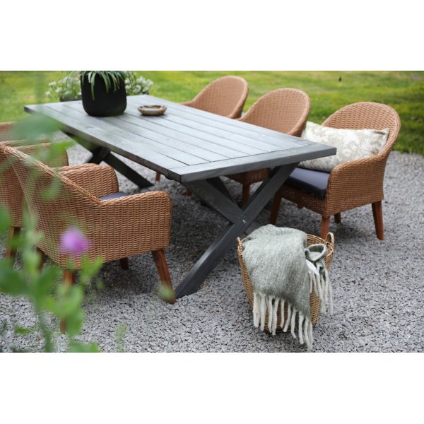Oxford - Gartenmöbelgruppe 220 cm Grau/Braun + Textilimprägnierung für Outdoormöbel Oxford - Gartenmöbelgruppe 220 cm Grau/Braun + Textilimprägnierung für Outdoormöbel