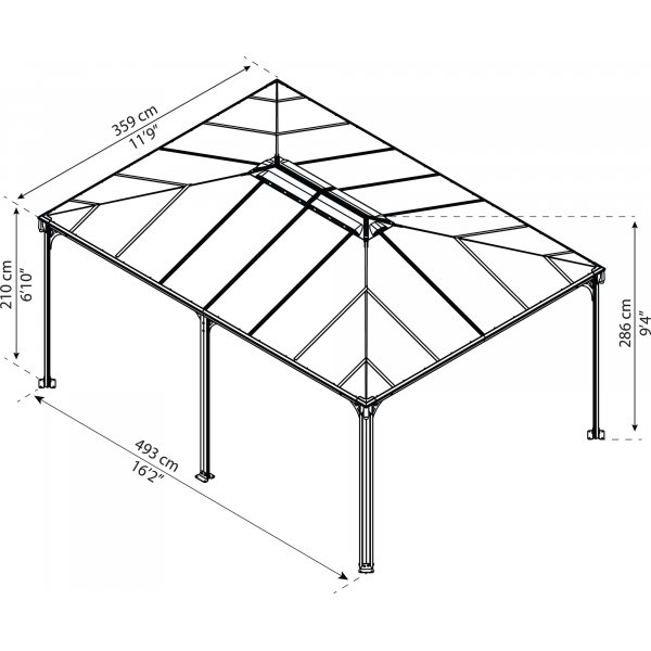 Canopia Martinique Hardtop Paviljong För Hela Säsongen 3,6 x 5 - Grå/brons Canopia Martinique Hardtop Paviljong För Hela Säsongen 3,6 x 5 - Grå/brons