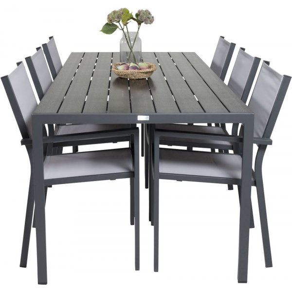 Ervalla Matgrupp (205x90) - Svart - 6 Stolar Ervalla Matgrupp (205x90) - Svart - 6 Stolar