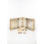 Massagebnk med metallben - 4 zoner - Beige