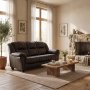 Soffa 3-sits svart PU - Rom
