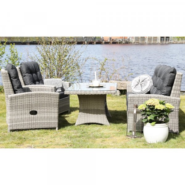 Orlando udendørs møbelsæt høj ryg justerbar - Grå Orlando udendørs møbelsæt høj ryg justerbar - Grå